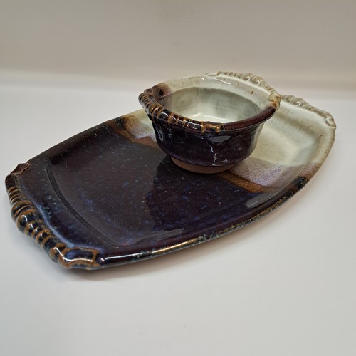 #260246 Chip & Dip Creamy White & Blue 12x7 $22 at Hunter Wolff Gallery